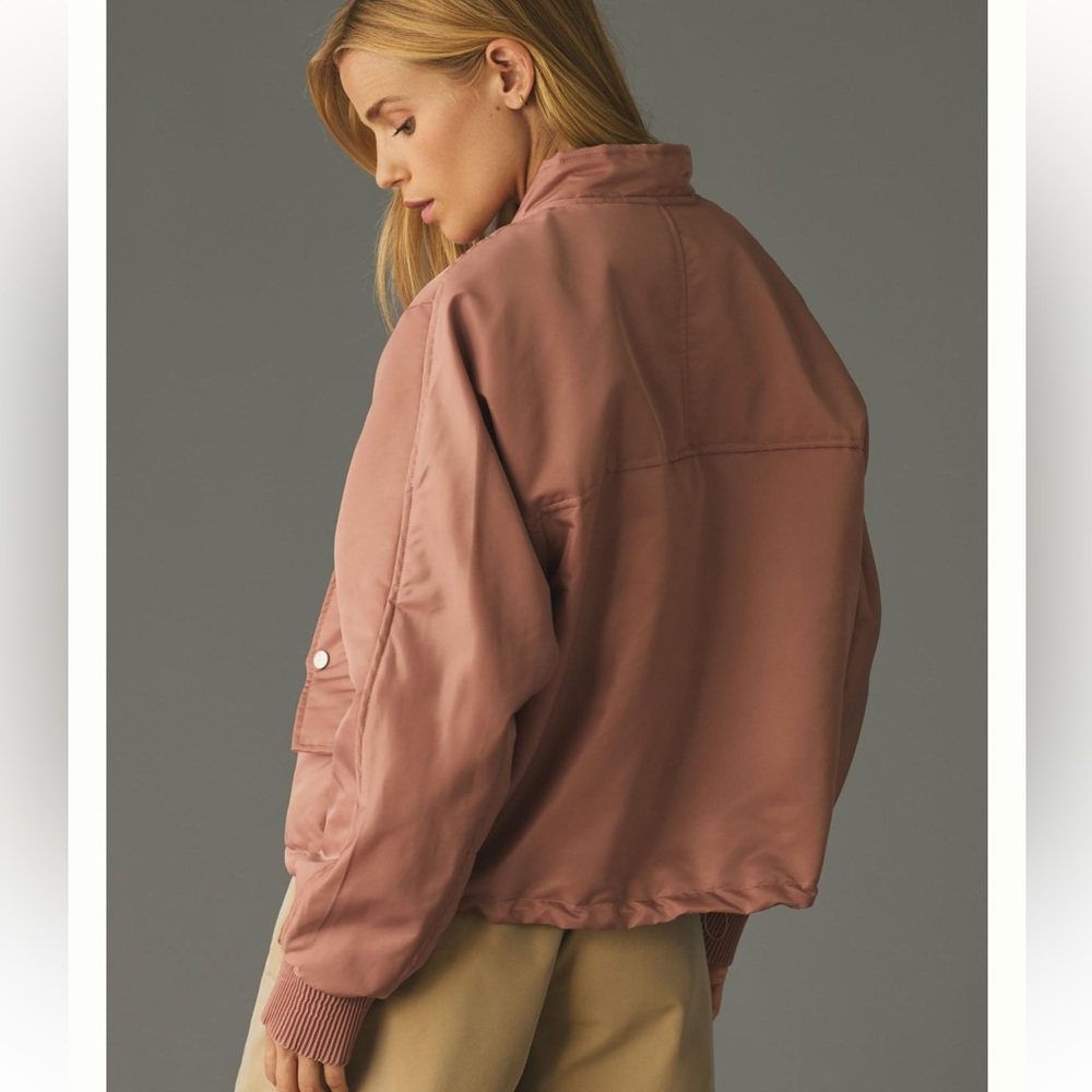 By Anthropologie '98 Bomber Jacket in Burlwood - Picture 2 of 6